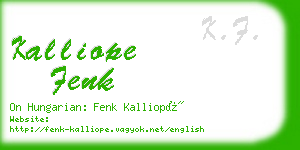 kalliope fenk business card
